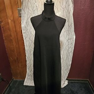 Mango MNG Women's Black Halter Dress low back size 12 nwt